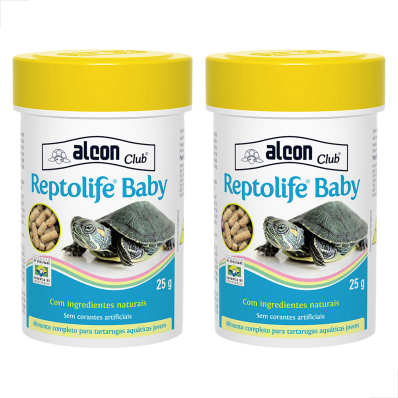 KIT 2 UN Racao Tigre DAgua Filhote Reptolife Baby 25g Tartar