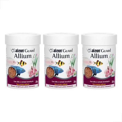 Kit 3 UN Racao p/ Peixes Ornamentais Alcon Guard Allium 20g