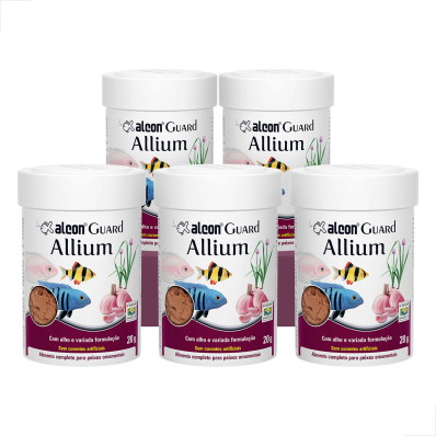 Kit 5 UN Racao p/ Peixes Ornamentais Alcon Guard Allium 20g