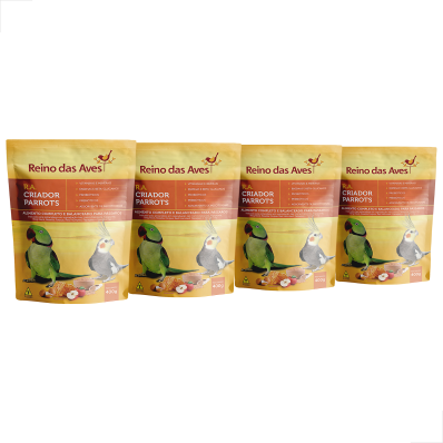 Kit 4 UN Far Psitacideos Reino Das Aves Criador Parrots 400g