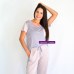 PIJAMA FEMININO MANGA CURTA E CALCA LISTRAS 