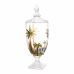 Dispenser/Suqueira de Cristal com Pé e Tampa Palm Tree Handpaint 4L Wolff