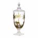 Dispenser/Suqueira de Cristal com Pé e Tampa Palm Tree Handpaint 4L Wolff