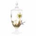 Dispenser/Suqueira de Cristal com Pé e Tampa Palm Tree Handpaint 4L Wolff