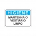 PLACA MANTENHA O VESTIÁRIO LIMPO