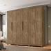Guarda Roupa Casal 6 Portas 3 Gavetas Berlim Noce Bronze - Móveis Lanza 
