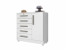 Cômoda Vitória 5 Gavetas 1 Porta Rud Rack Branco