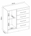 Cômoda 4 Gavetas 1 Porta Montevideu Branco Rosa Flex 