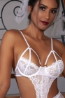 NOIVA REBECA -BODY DE ARRASTÃO BRANCO C/ VENDA REF: 2178 TAM. P