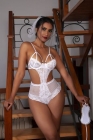 NOIVA REBECA -BODY DE ARRASTÃO BRANCO C/ VENDA REF: 2178 TAM. P