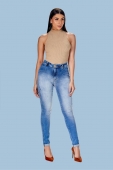 Calça Jeans Skinny Com Pences Loofting