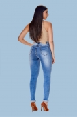 Calça Jeans Skinny Com Pences Loofting