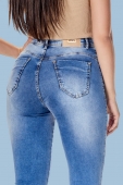 Calça Jeans Skinny Com Pences Loofting