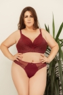 CONJUNTO PLUS SIZE CROPED COM DETALHE EM TULE LISO Ref.: 2488