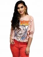 Blusa Manga Longa Feminina Suede Estampa Localizada