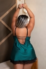 CAMISOLA PLUS SIZE DE CETIM E RENDA COM CALCINHA Ref.: 00681 TAM. 50