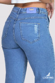 Calça Jeans Reta Cropped Isa Barriga 