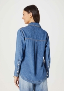 Camisa Jeans Feminina Alongada Hering