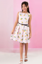 Vestido Juvenil Listrado Floral