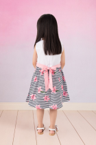 Vestido Infantil Floral Listrado 