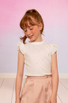 Blusa Perolas Infantil Menina