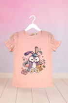 Blusa Infantil Menina Manga Curta com Babados