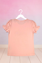 Blusa Infantil Menina Manga Curta com Babados