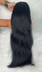 Cabelo Brasileiro 55 CM Castanho Natural com Leve ondulação nas Pontas