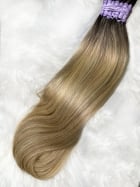 Cabelo Vietnamita 75 CM Liso Loiro Mesclado Raiz Esfumada