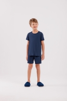 PIJAMA MASCULINO INFANTIL CURTO LIGANETE AZUL - COR COM AMOR
