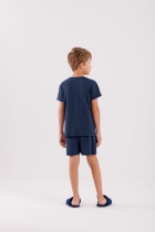 PIJAMA MASCULINO INFANTIL CURTO LIGANETE AZUL - COR COM AMOR