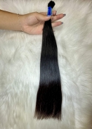 Cabelo Brasileiro Liso Castanho 50 CM 46 Gramas
