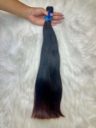 Cabelo Brasileiro Liso Castanho 50 CM 140 Gramas