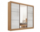 Guarda Roupa Cristal Casal 3 Portas Ripado 6 Gavetas com pés D Doro 