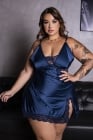 CAMISOLA PLUS SIZE COM TANGA DETALHES DE RENDA Ref.: 04037 TAM.52