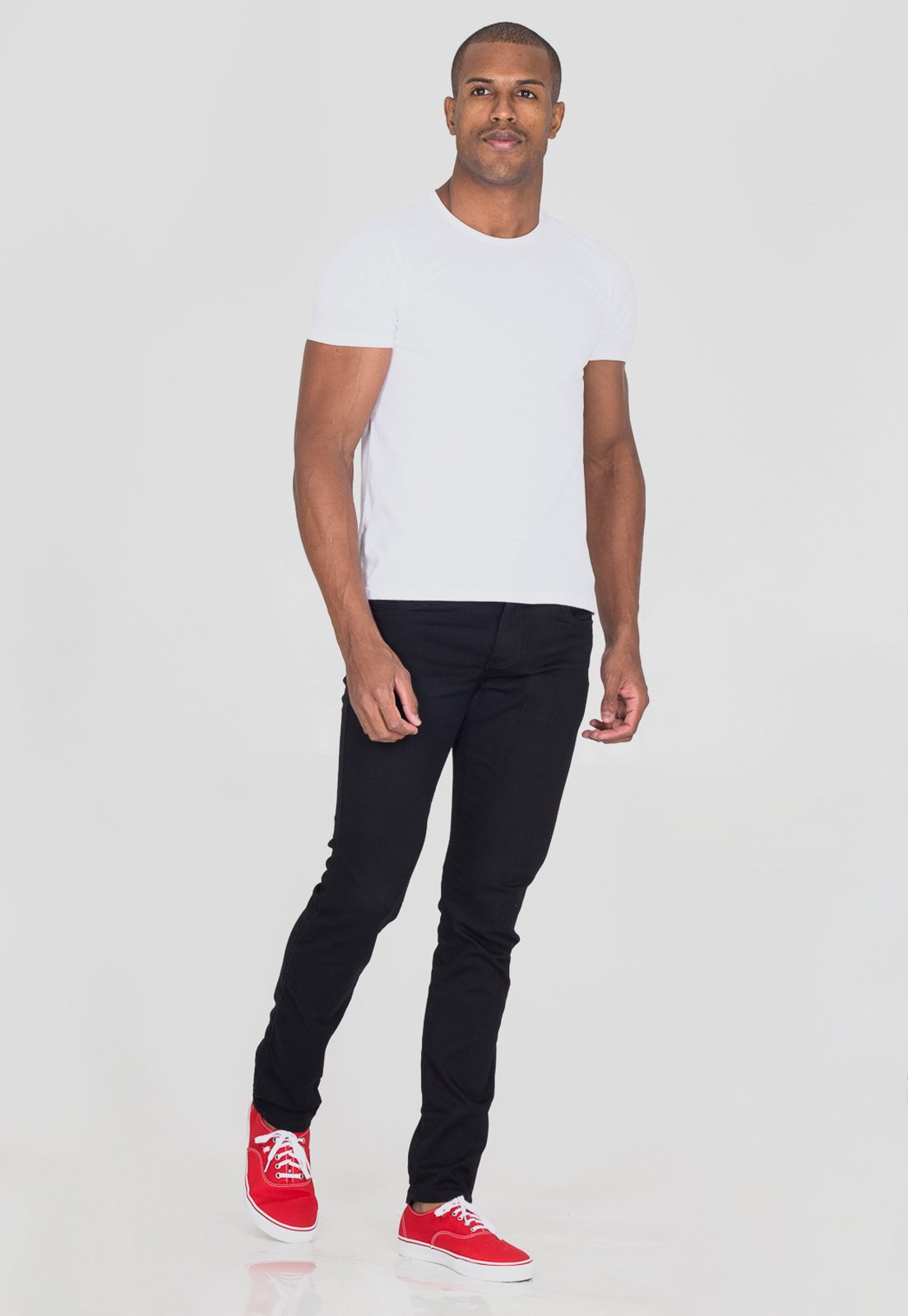 Calça Sarja Preta Masculina Slim Premium Com Elastano