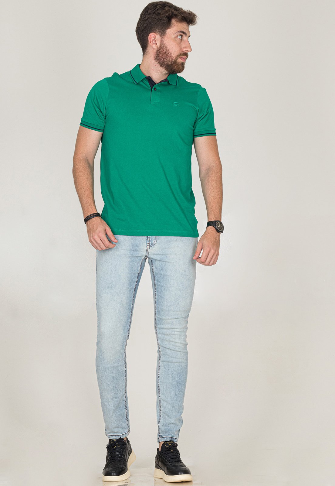 Calça Jeans Masculina Skinny Com Elastano Bolsos Casual