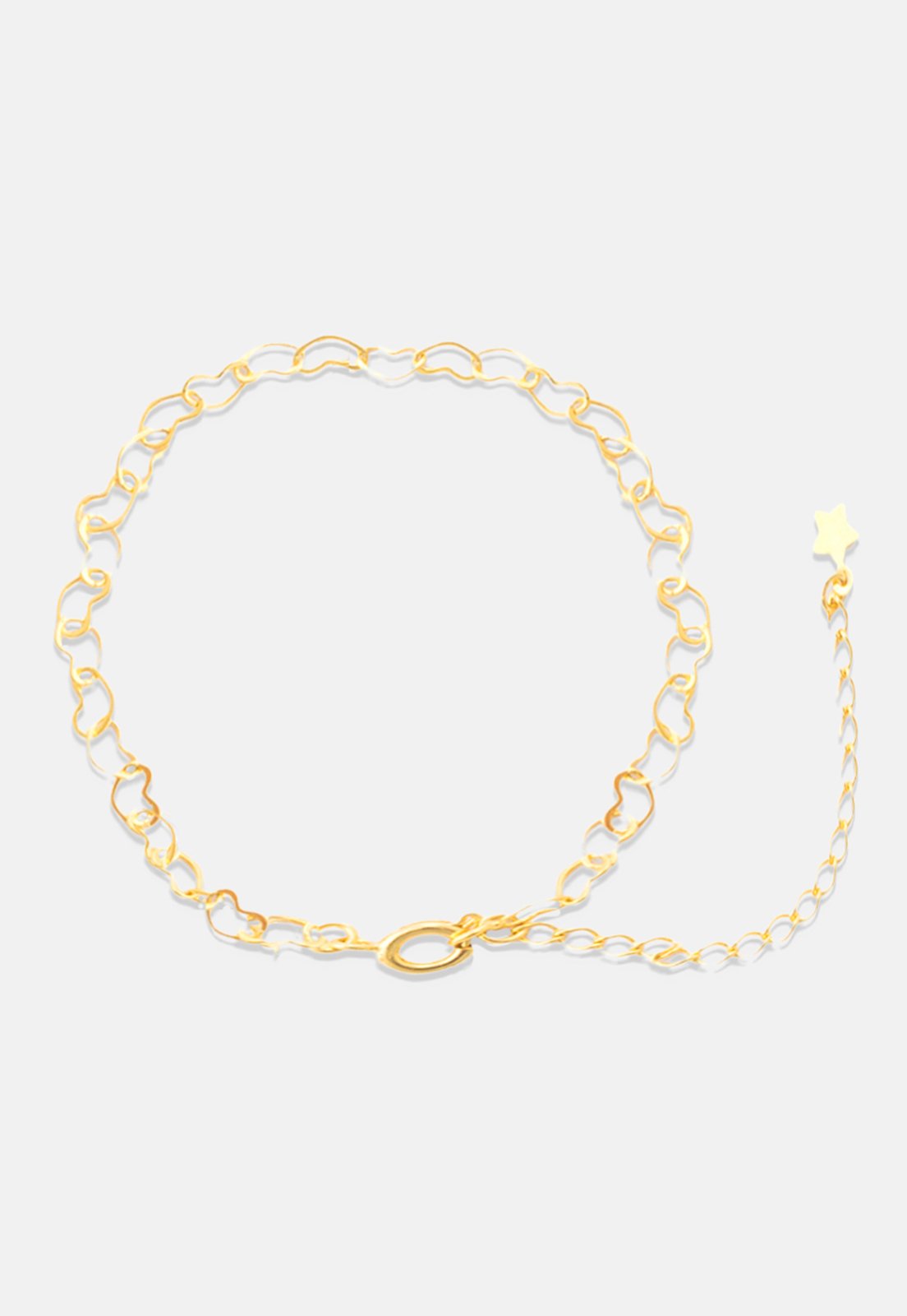 Pulseira Feminina Coração Vazado 2,3mm Banhada A Ouro 18k