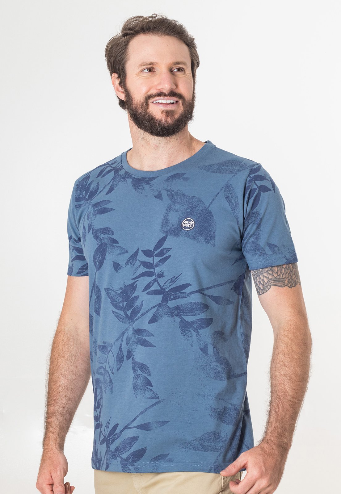 Camiseta Masculina Floral De Algodão Premium Manga Curta