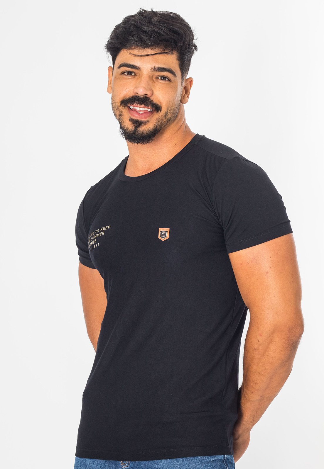 Camiseta Masculina Viscolycra Com Escrita Casual Premium