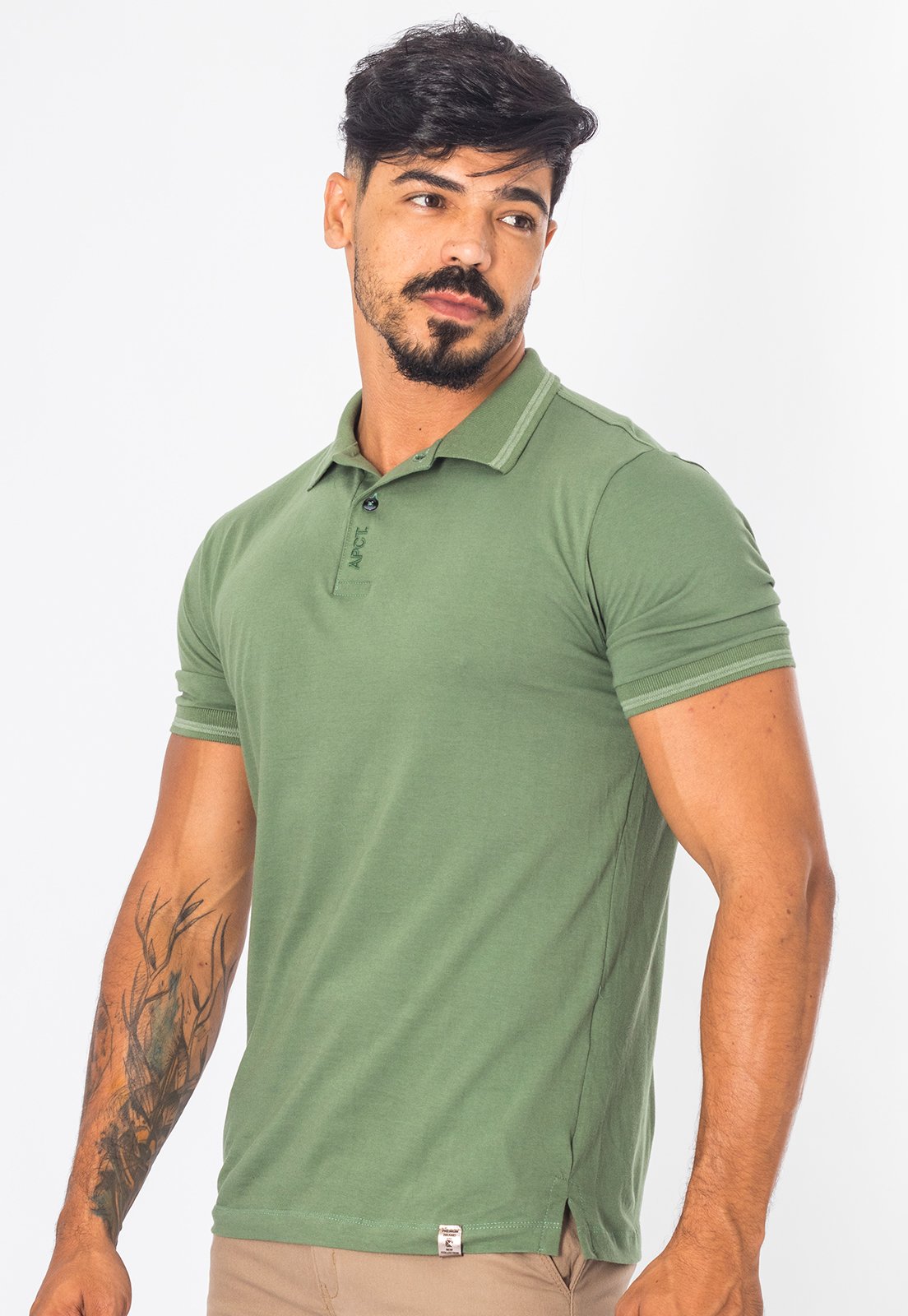 Camisa Polo Masculina Algodão Premium Com Bordado Na Gola