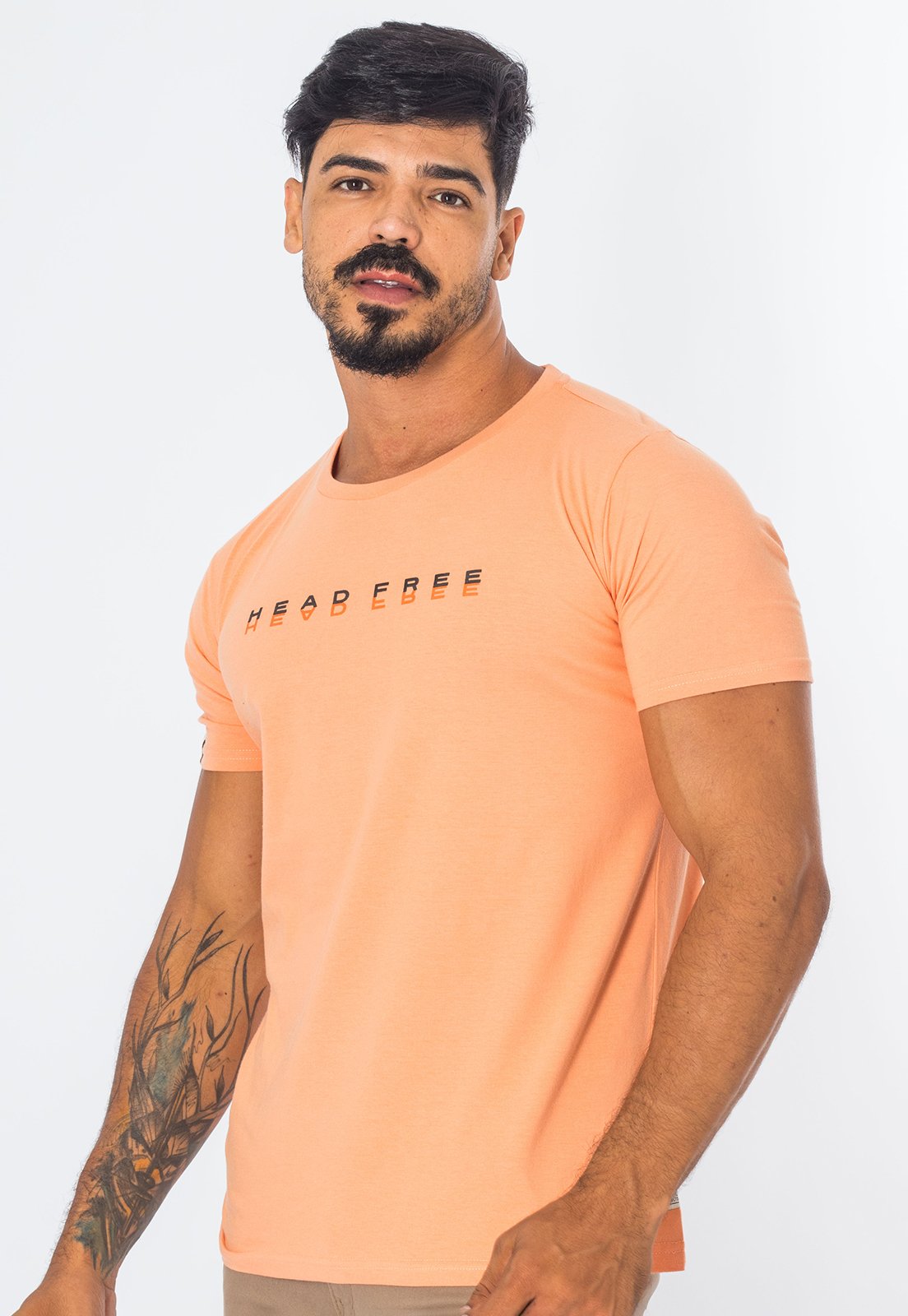 Camiseta Masculina Malha Algodão Head Free Manga Curta