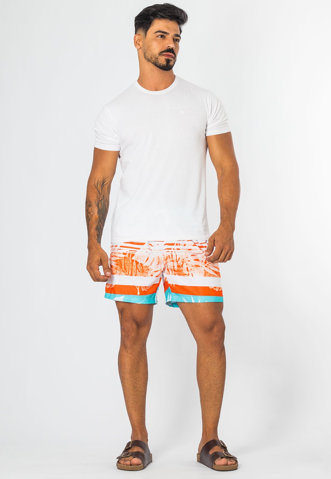 Short Tactel Mauricinho Masculino Estampado Com Bolso Verão