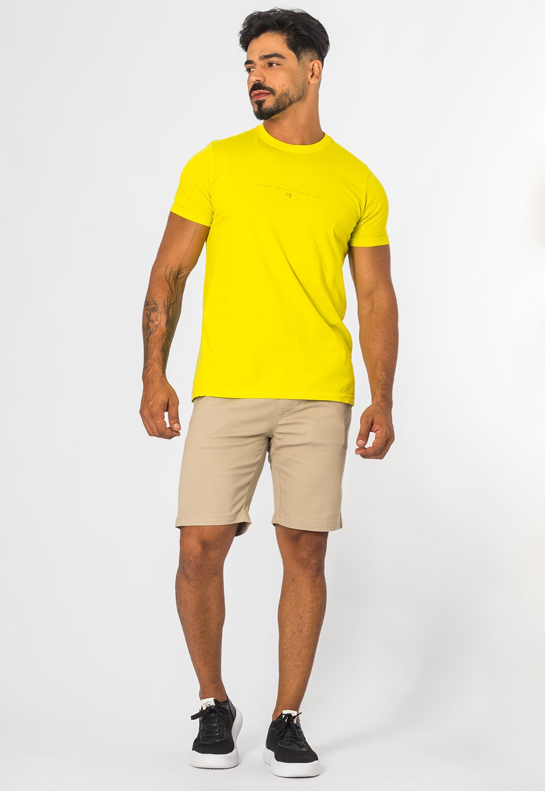 Bermuda De Sarja Masculina Casual Fit Cós Elástico E Cordão