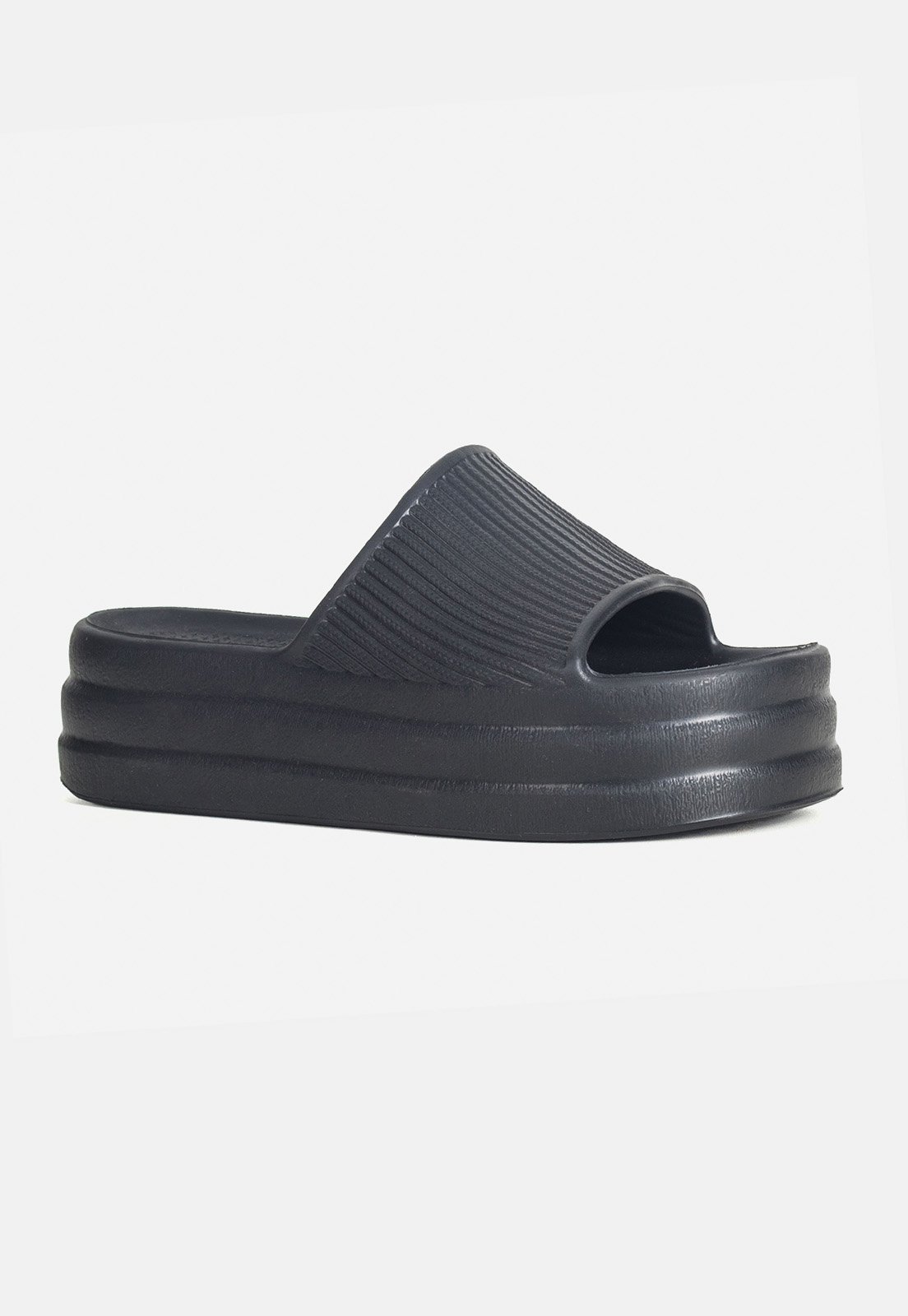 Chinelo Nuvem Slide Leve de Plataforma Feminino Eva Preto